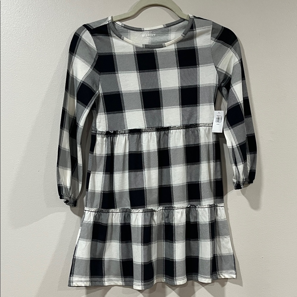 OLD NAVY Girls Plaid Long Sleeve Tunic Dress. Size 8